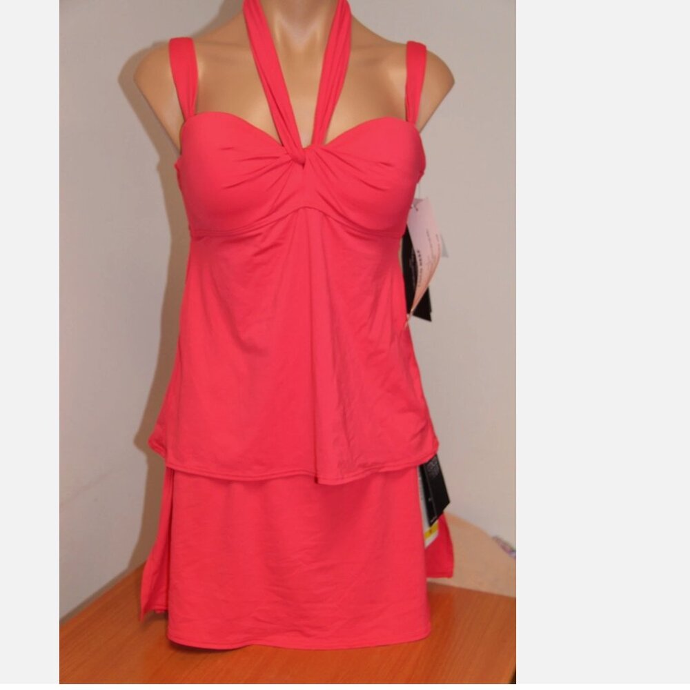 NWT Coco Reef Swimsuit Bikini Tankini 2 piece set Skirt Coral Five Way U wire